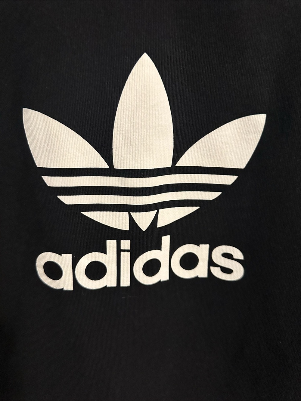 adidas Black Sweatshirt with White Trefoil Tag Size Large - Picture 5 of 7